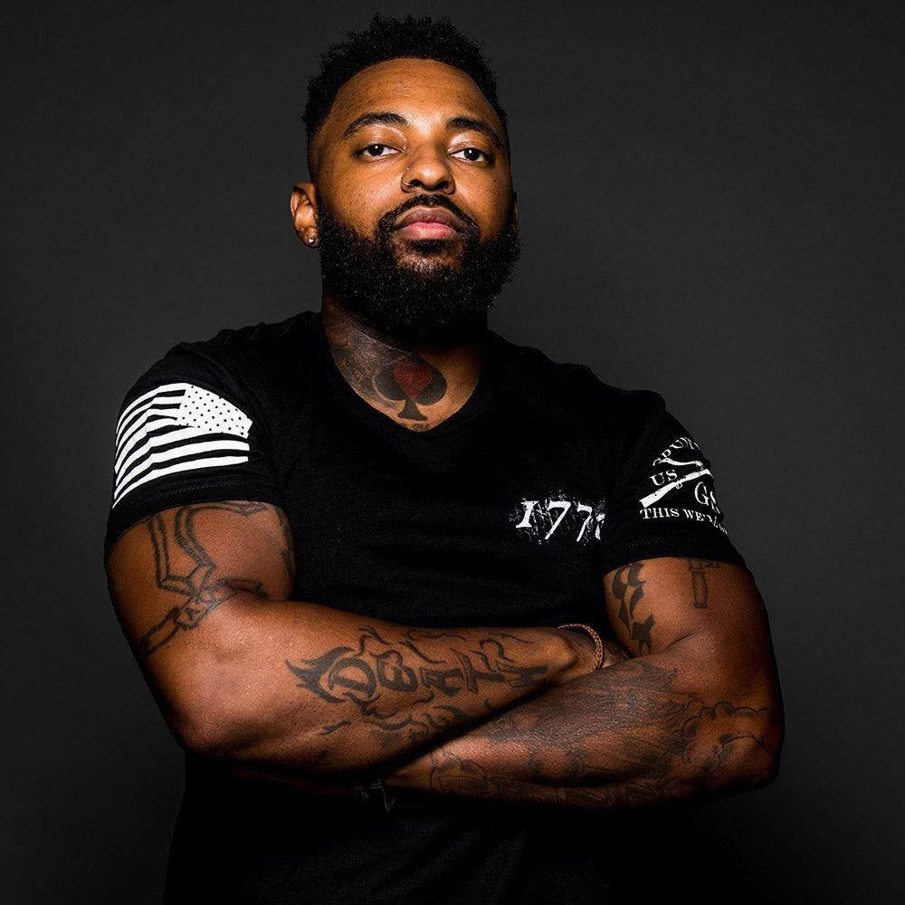 1776 Flag Tee - Black - Image 3