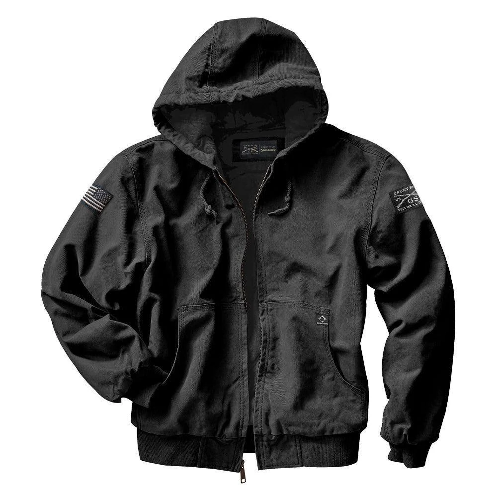 Men's Hooded Field Jacket - Black - Image 8