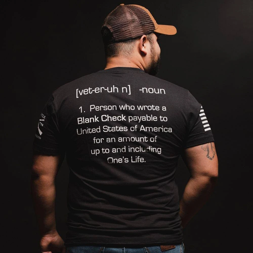 Blank Check Veteran T-Shirt - Black - Image 6