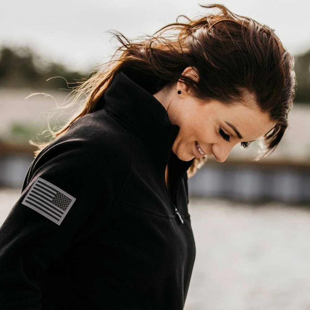 Women's Tech 1/4 Zip Fleece - Black - Image 3