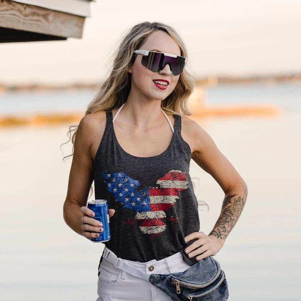 Women's Freagle Flowy Tank - Charcoal