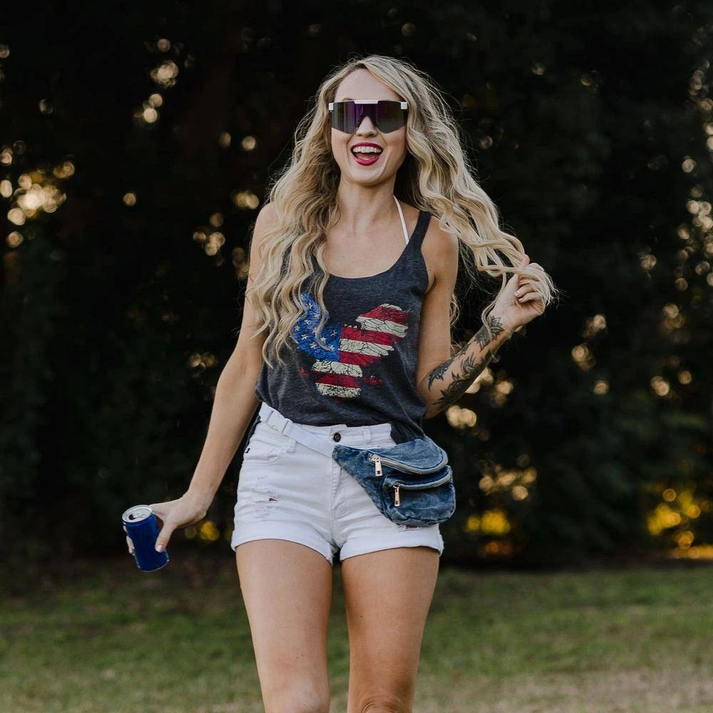 Women's Freagle Flowy Tank - Charcoal - Image 4