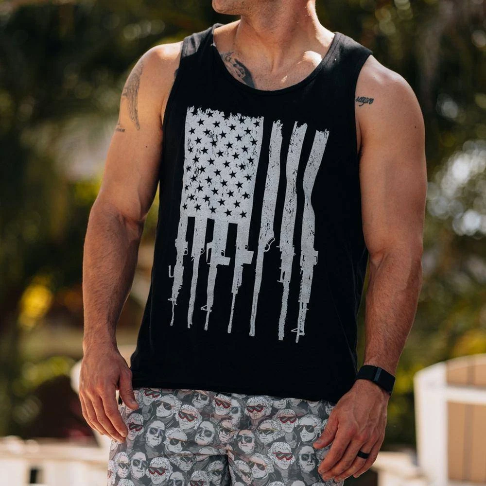 Men's Rifle Flag Tank - Black - Image 3