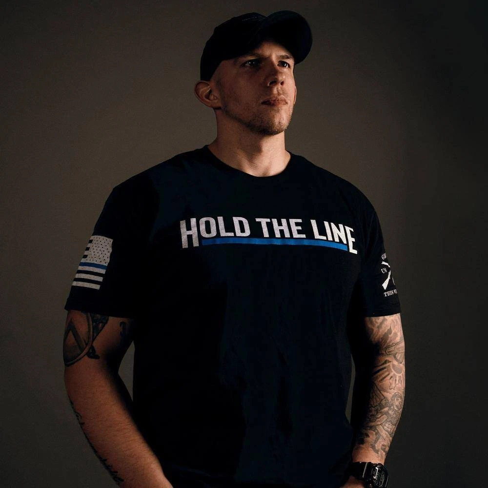 Hold The Line T-Shirt - Black - Image 2