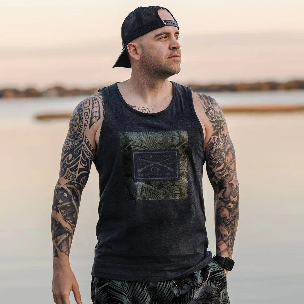 Men's Death Flower Logo Tank - Black - Image 3