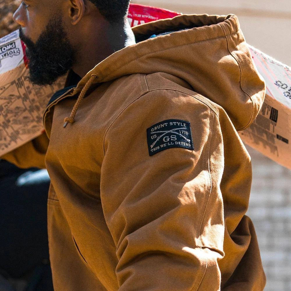 Men's Hooded Field Jacket - Saddle - Image 2