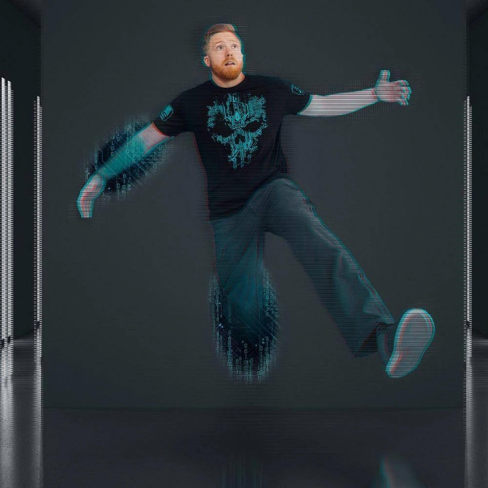 Circuit Skull T-Shirt - Black - Image 2