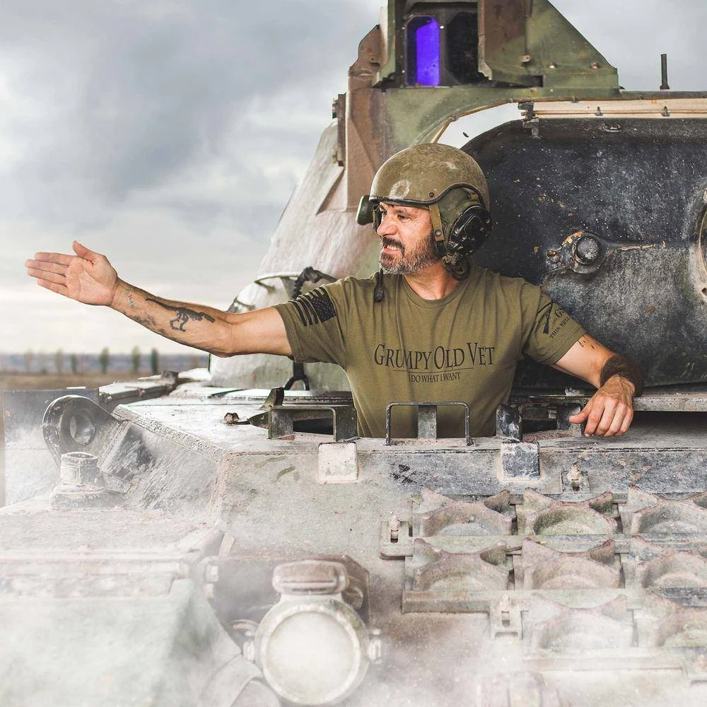 Grumpy Old Vet T-Shirt - Military Green - Image 2