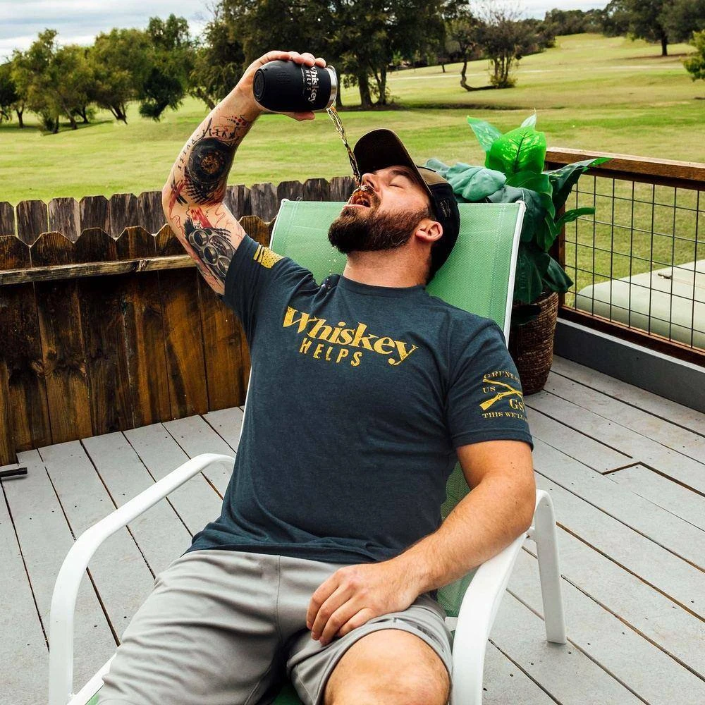 Whiskey Helps™T-Shirt - Midnight Navy - Image 5