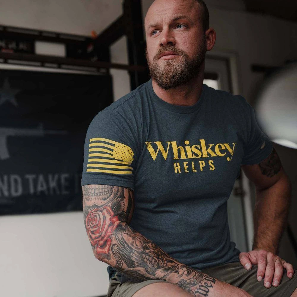 Whiskey Helps™T-Shirt - Midnight Navy - Image 2