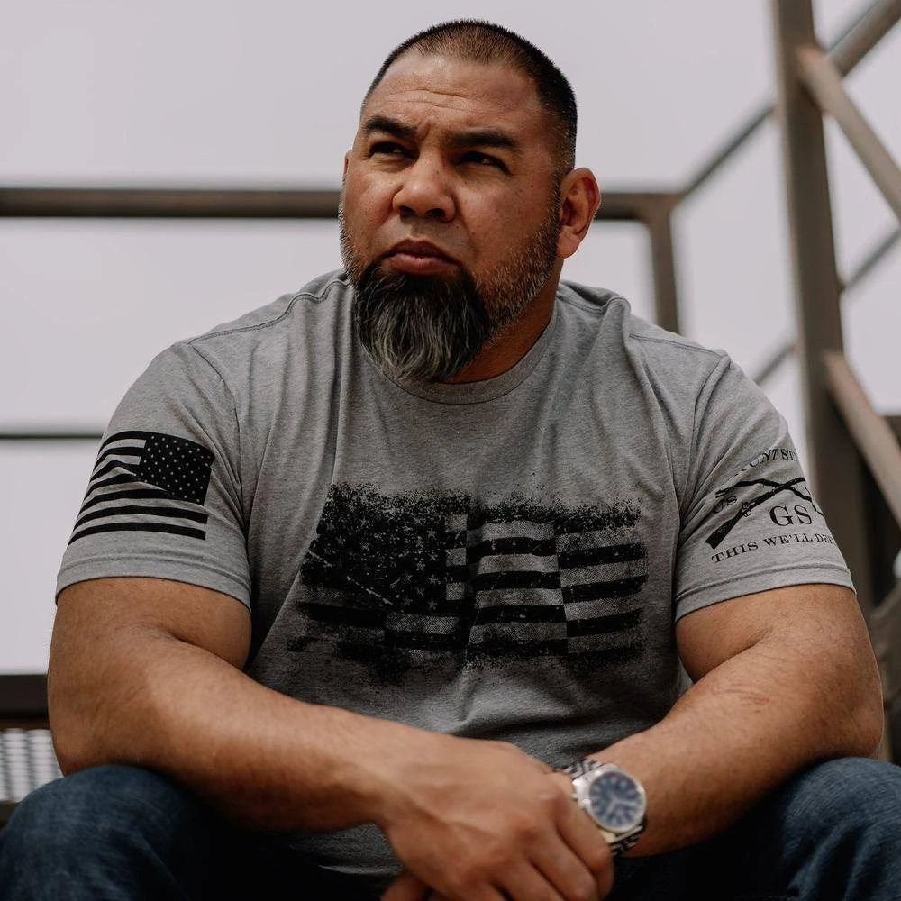 Bar Flag T-Shirt - Dark Heather Gray - Image 6