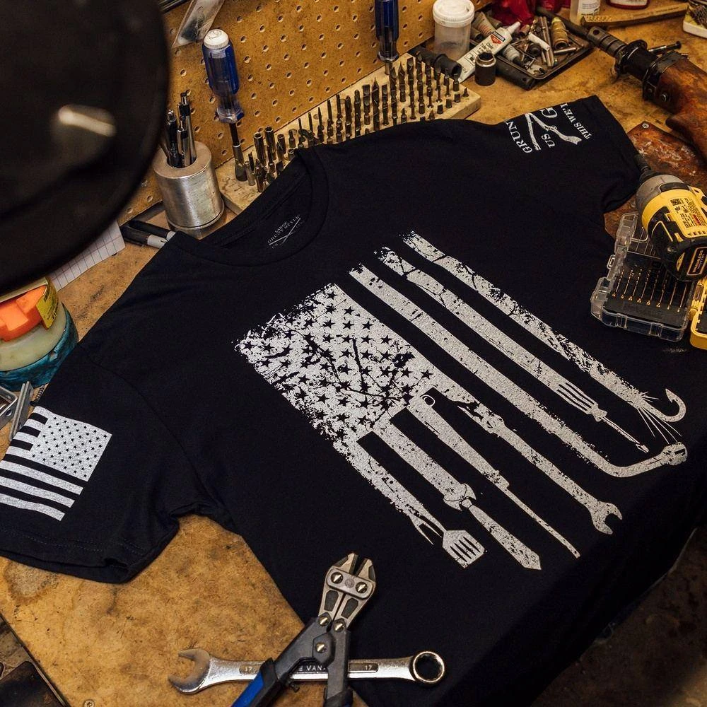 Dad Flag T-Shirt - Black - Image 4