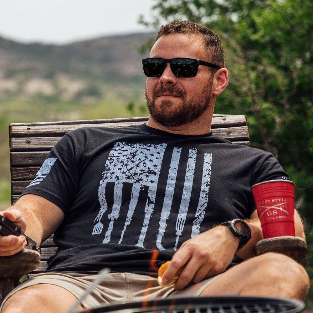 Dad Flag T-Shirt - Black - Image 3