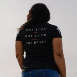 Women's Freedom Rose V-Neck - Black