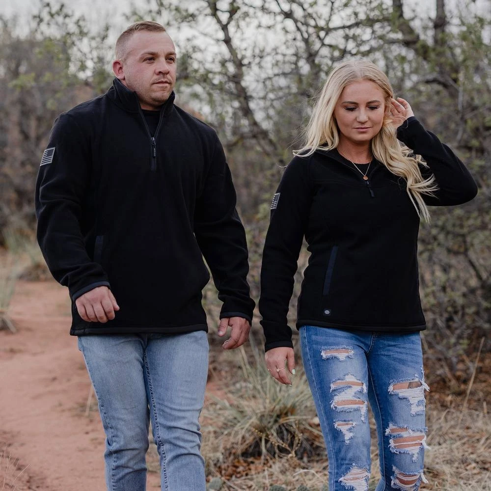 Women's Tech 1/4 Zip Fleece - Black - Image 7