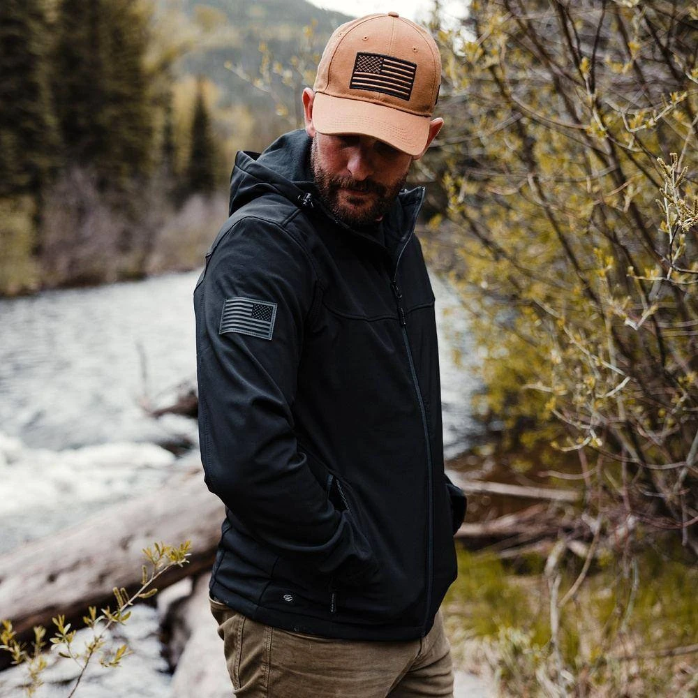 Men's Soft Shell Hoodie - Black - Image 3