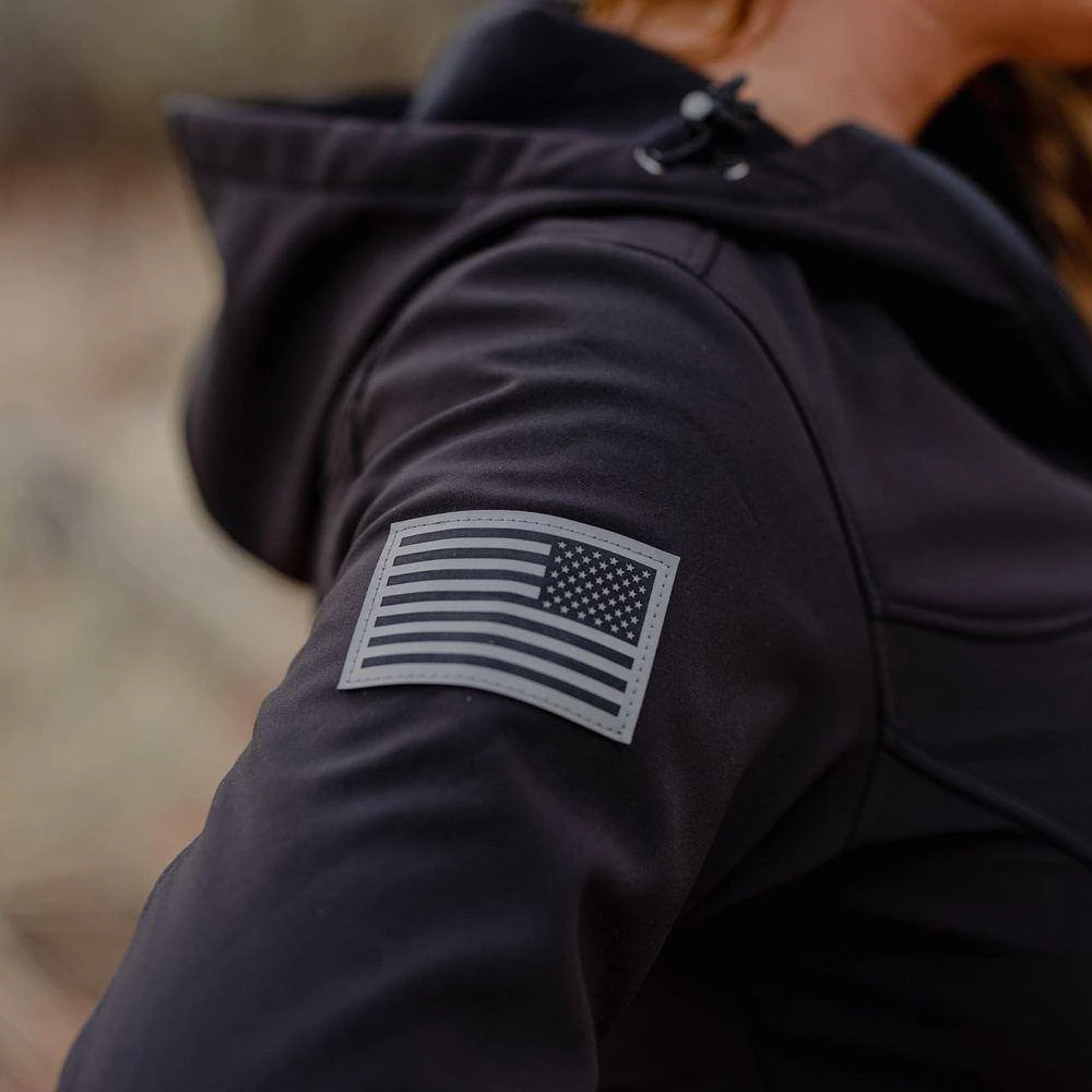 Women's Soft Shell Hoodie - Black - Image 3