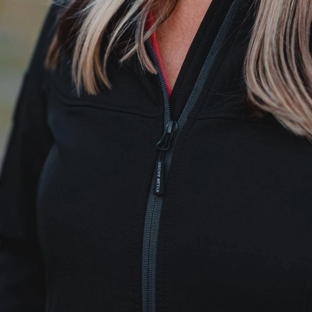 Women's Soft Shell Hoodie - Black - Image 4