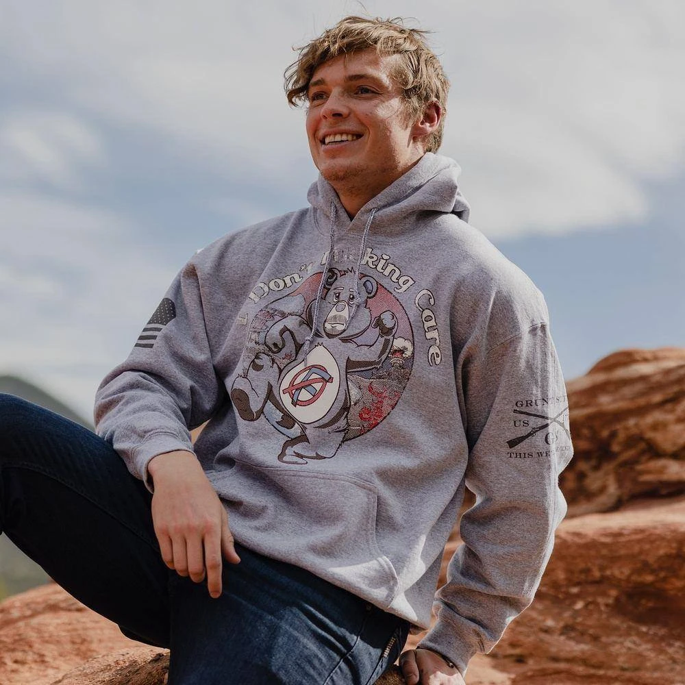 I Don't F*cking Care Hoodie - Athletic Heather - Image 6