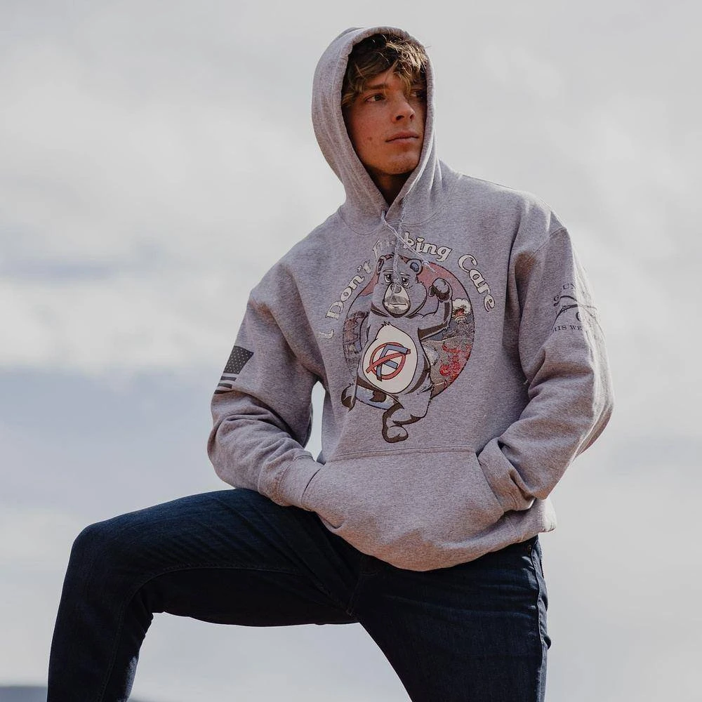 I Don't F*cking Care Hoodie - Athletic Heather - Image 5