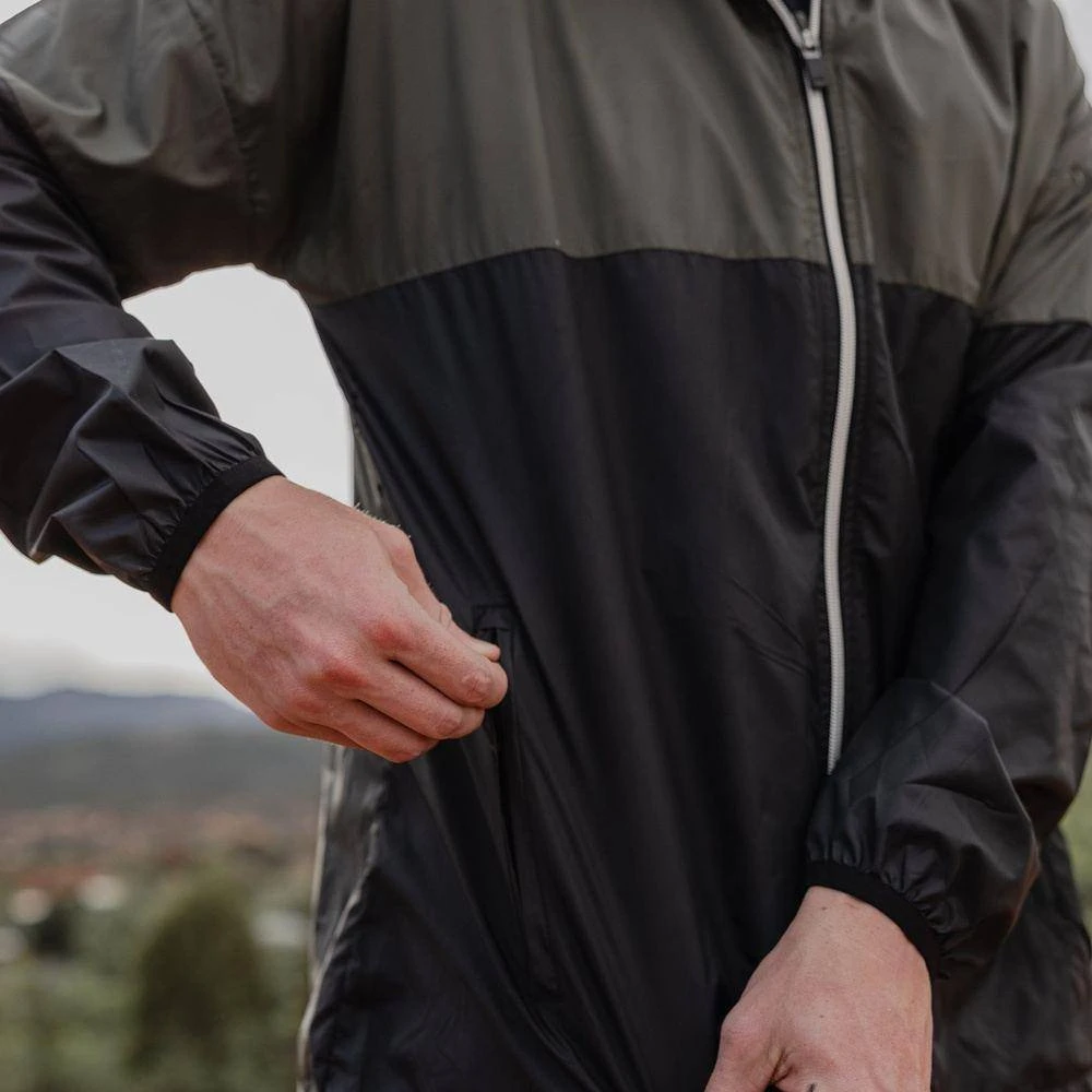 Grunt Style Windbreaker - Black & Olive - Image 3