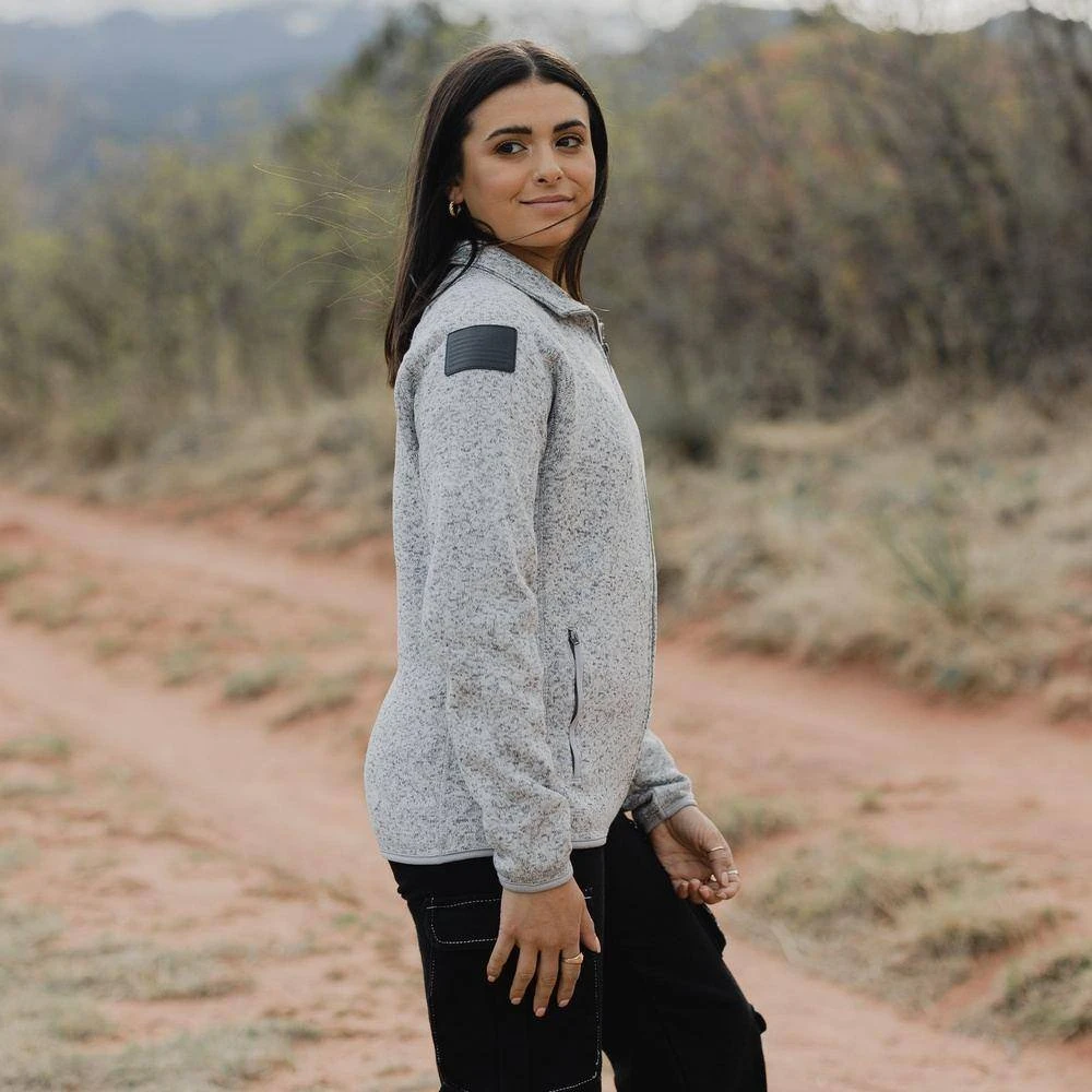 Women's Sweater Jacket - Heather Grey - Image 4