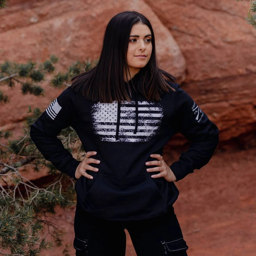 Women's Vintage American Hoodie - Black - Image 3