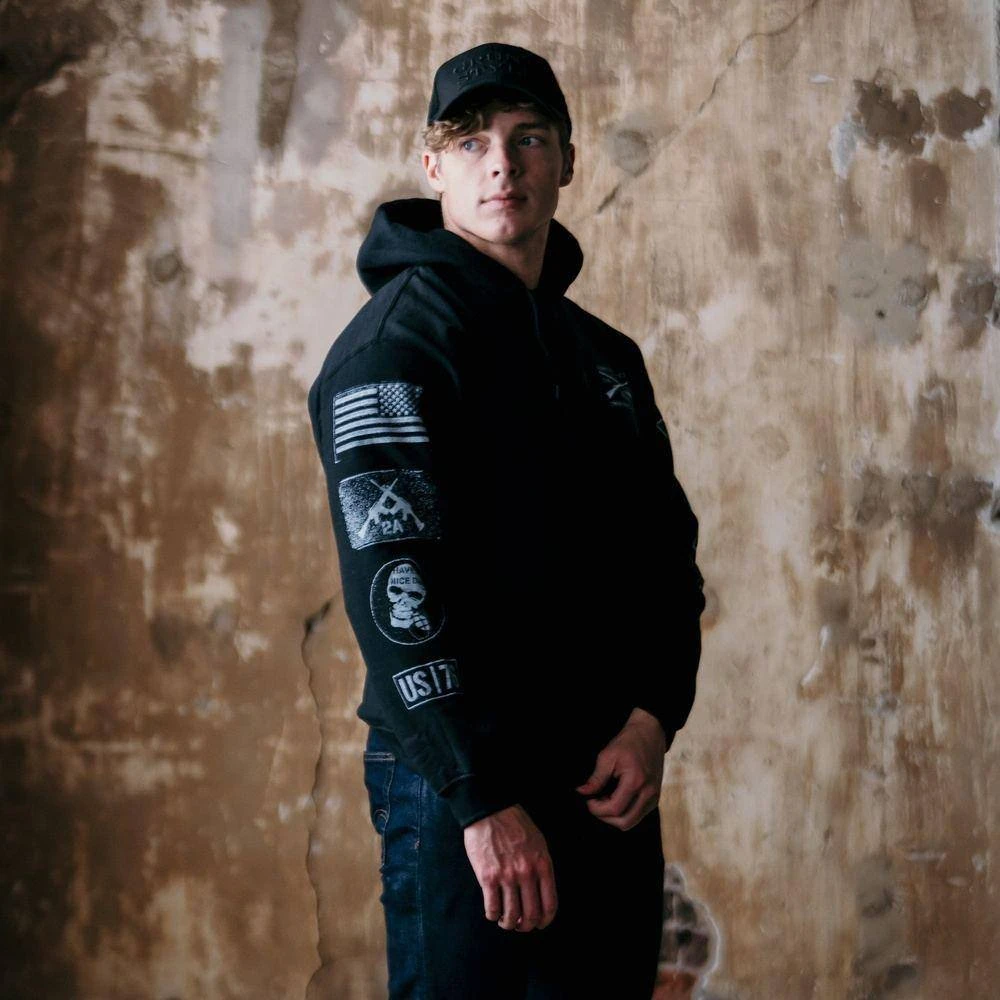 Grunt Style Patch Pullover Hoodie - Black - Image 5
