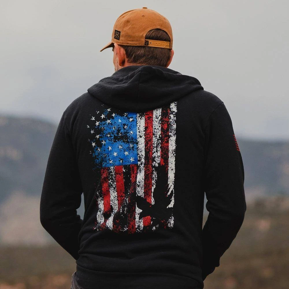 Freedom Flag Full-Zip Hoodie - Black - Image 2