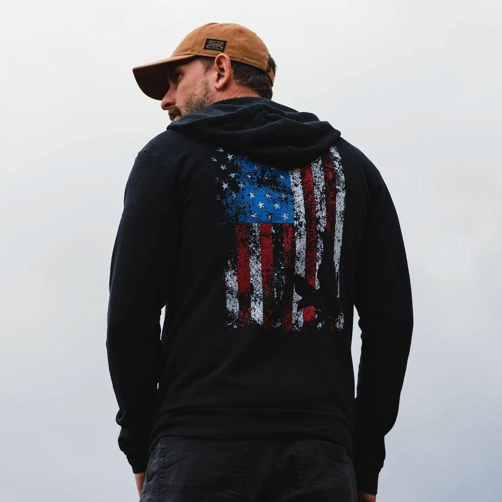 Freedom Flag Full-Zip Hoodie - Black - Image 4