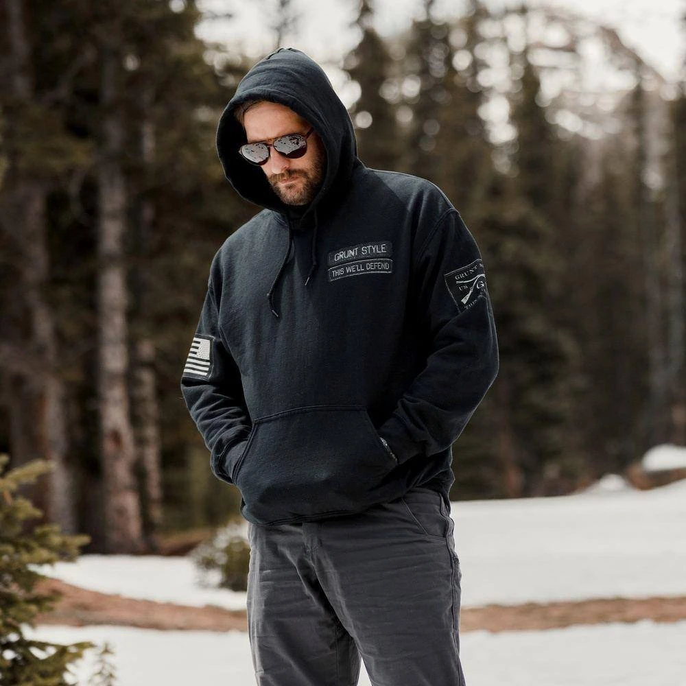 Name Tape Hoodie - Black - Image 3