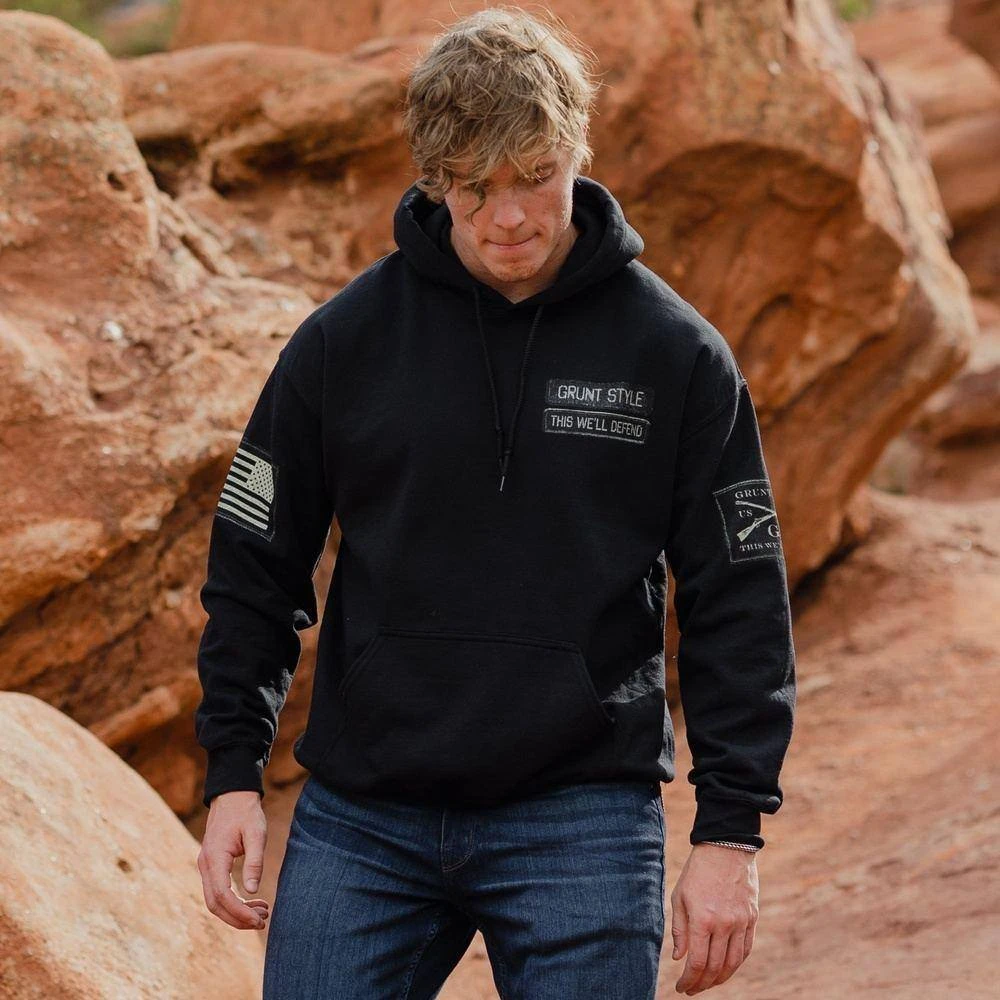 Name Tape Hoodie - Black - Image 4