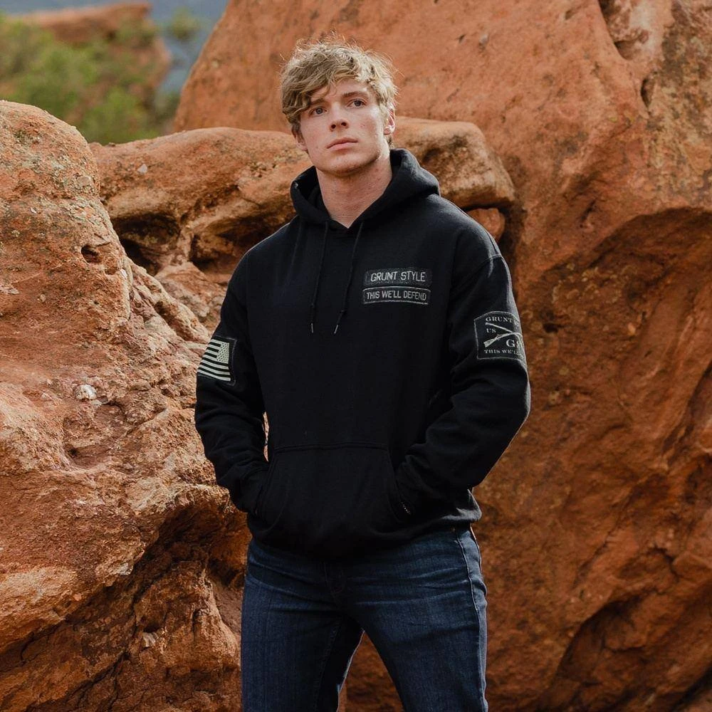 Name Tape Hoodie - Black - Image 2