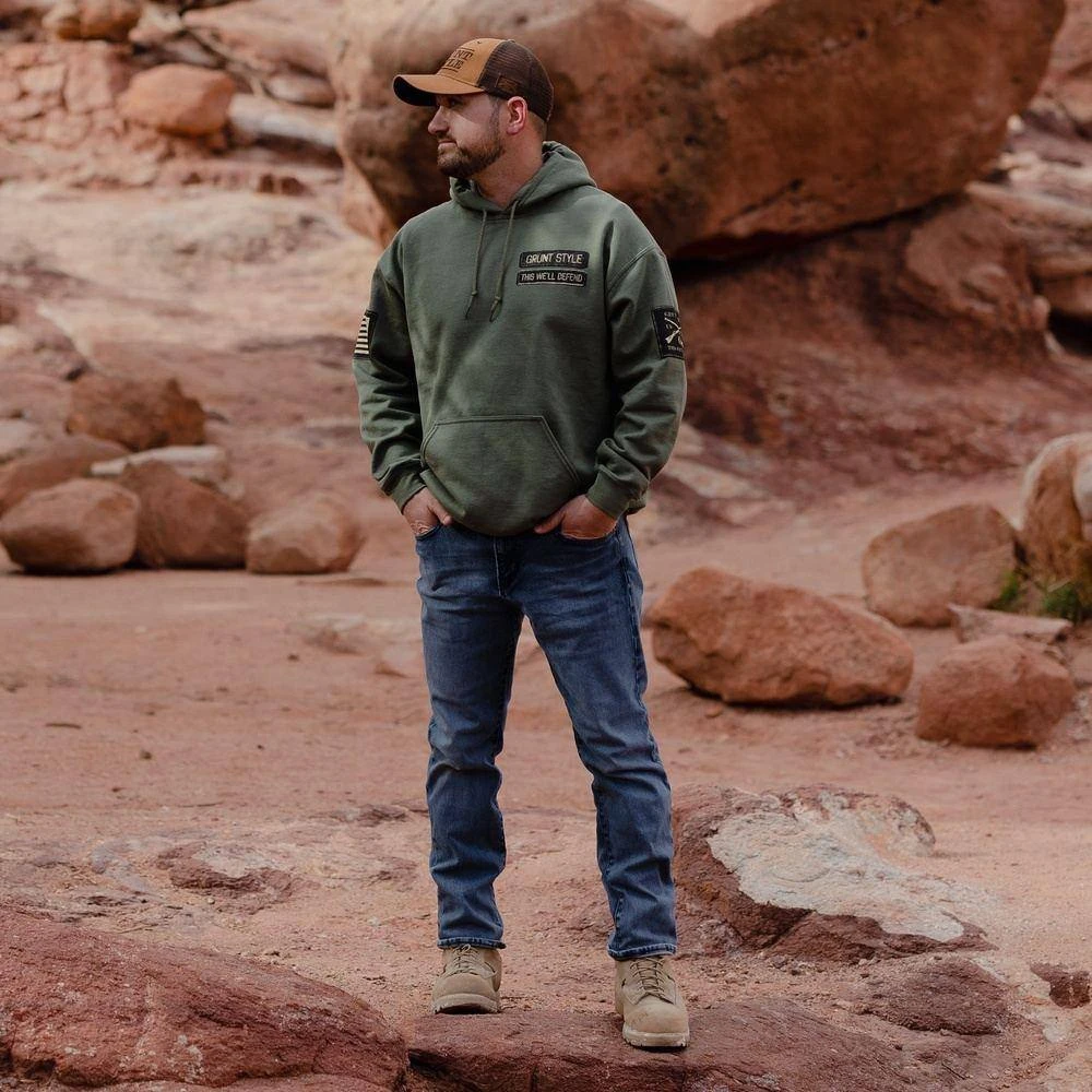 Name Tape Hoodie - Military Green - Image 2