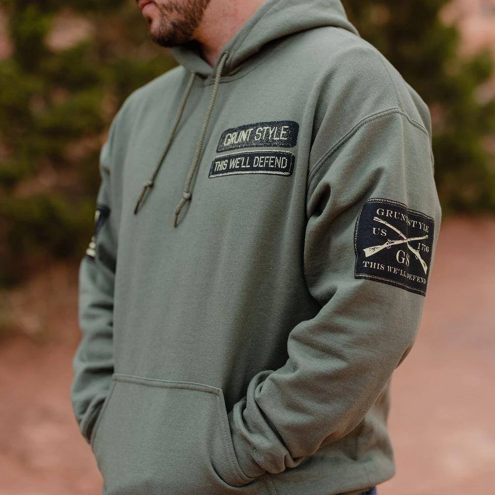 Name Tape Hoodie - Military Green - Image 6