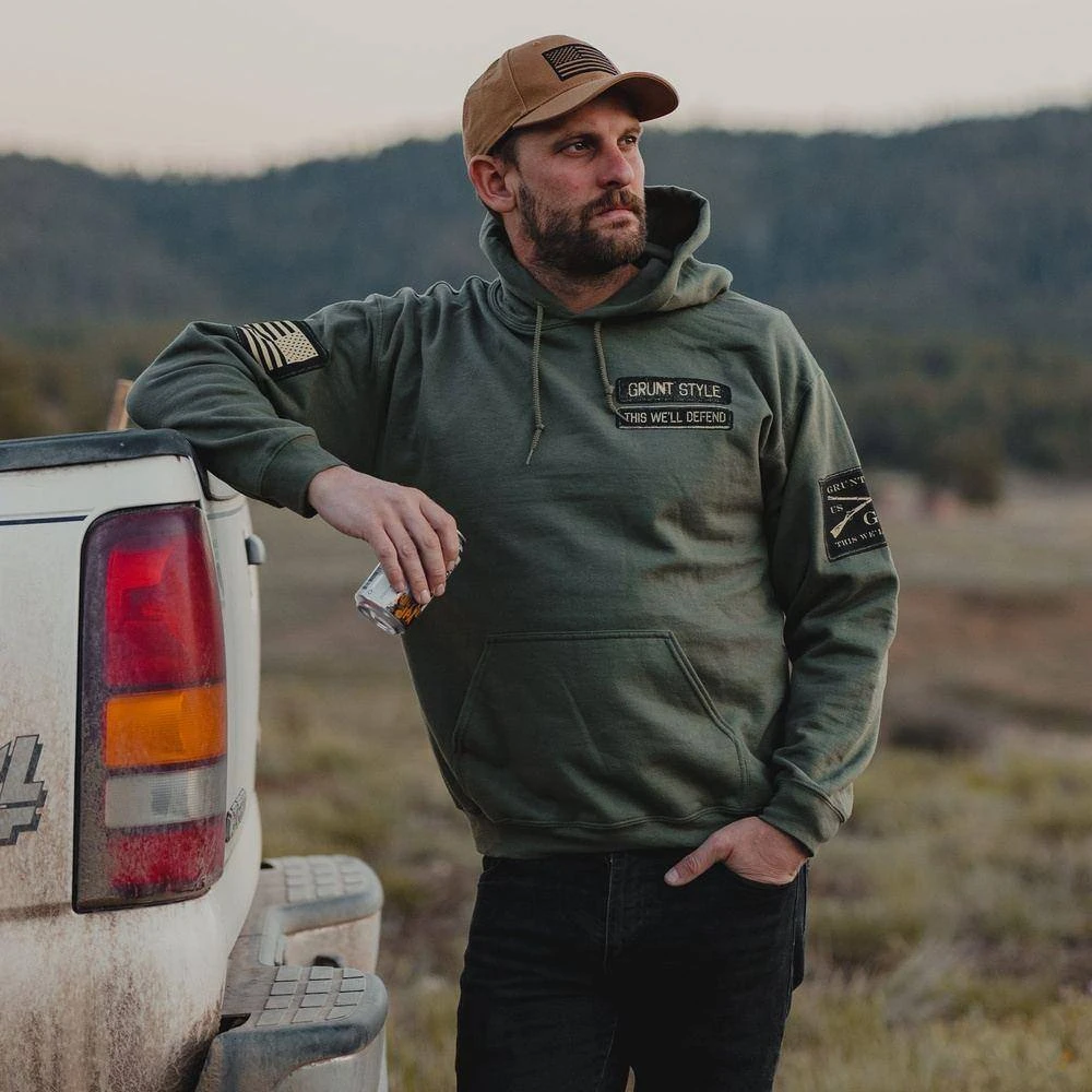 Name Tape Hoodie - Military Green - Image 4