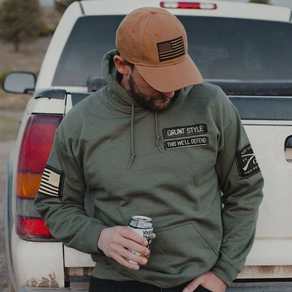 Name Tape Hoodie - Military Green - Image 5