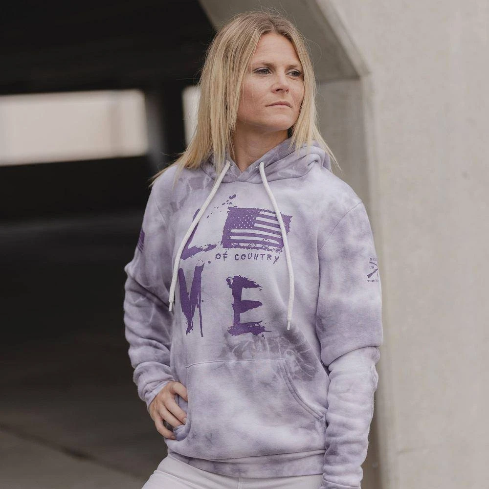 Women's Love Of Country Hoodie - Purple Haze Wash - Image 2