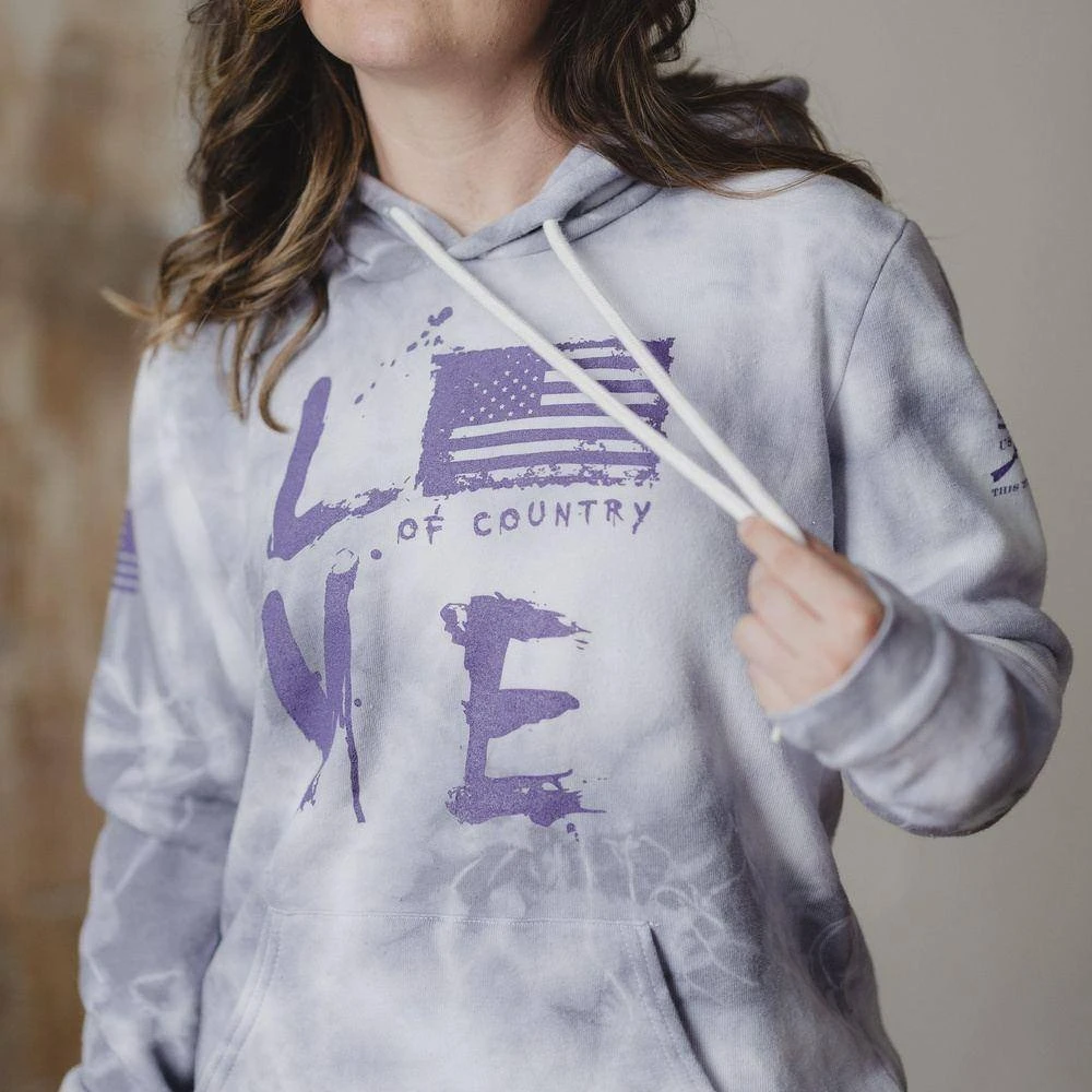 Women's Love Of Country Hoodie - Purple Haze Wash - Image 5