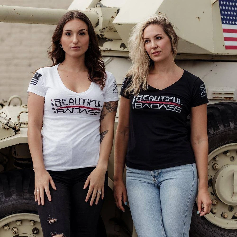 Women's Beautiful Badass V-Neck - Black - Image 5