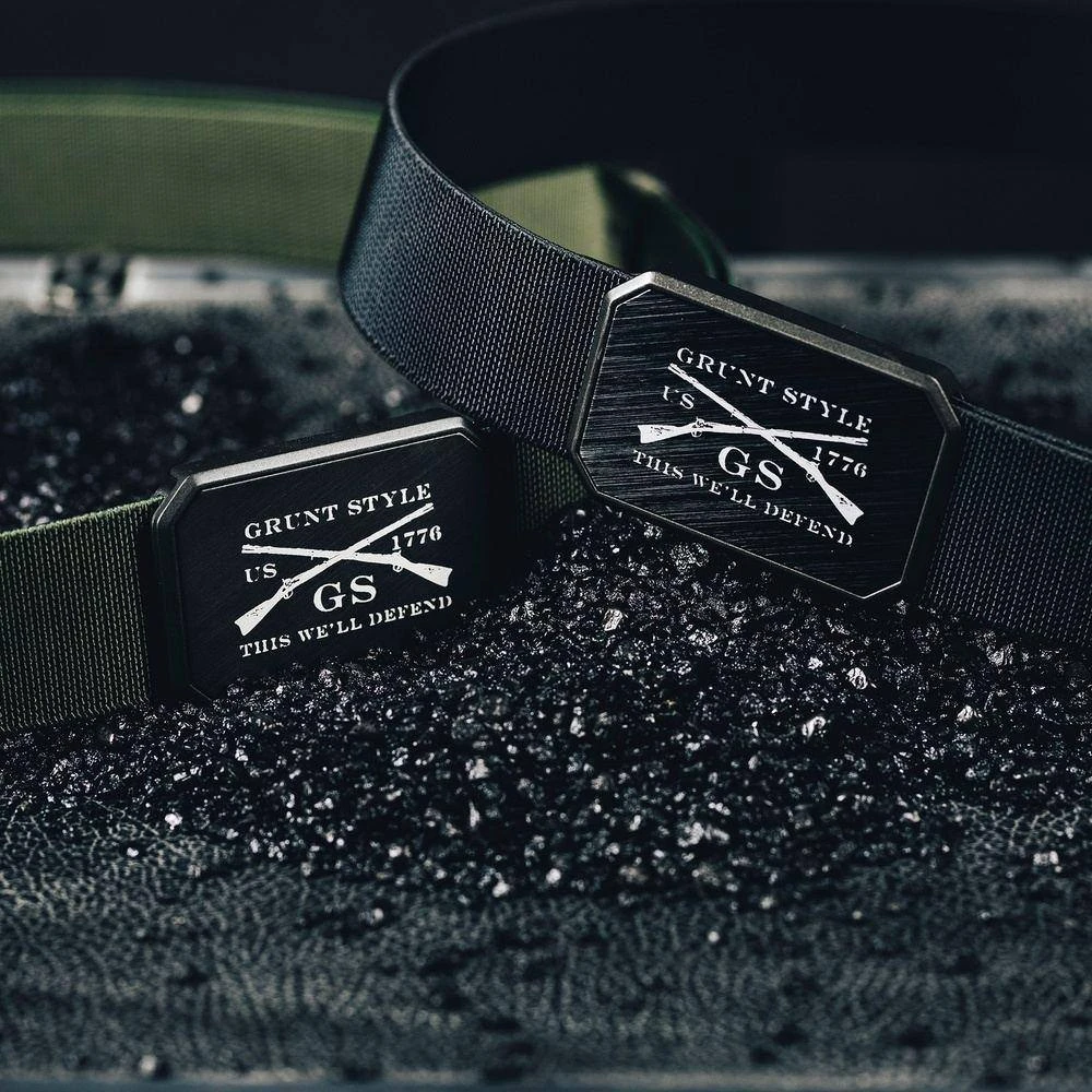 Accessories Grunt Style X Groove Life™ Belt - Gun Metal On Olive