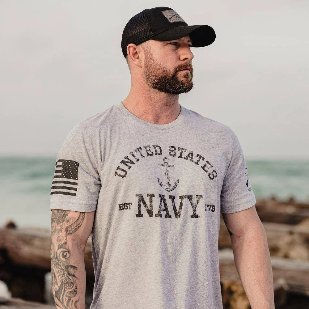 USN - Est. 1775 2.0 T-Shirt - Athletic Heather - Image 3