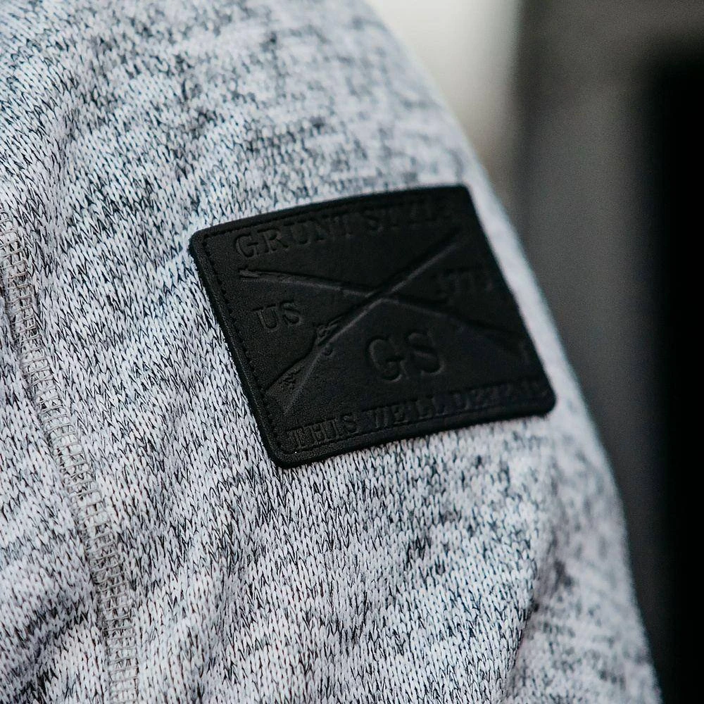 Men's Sweater Jacket - Heather Grey - Image 8