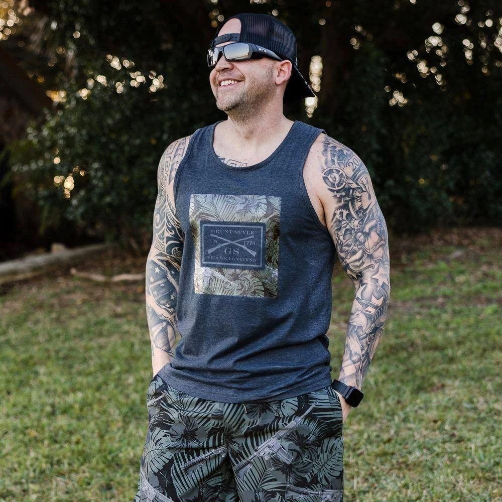 Men's Death Flower Logo Tank - Black - Image 4