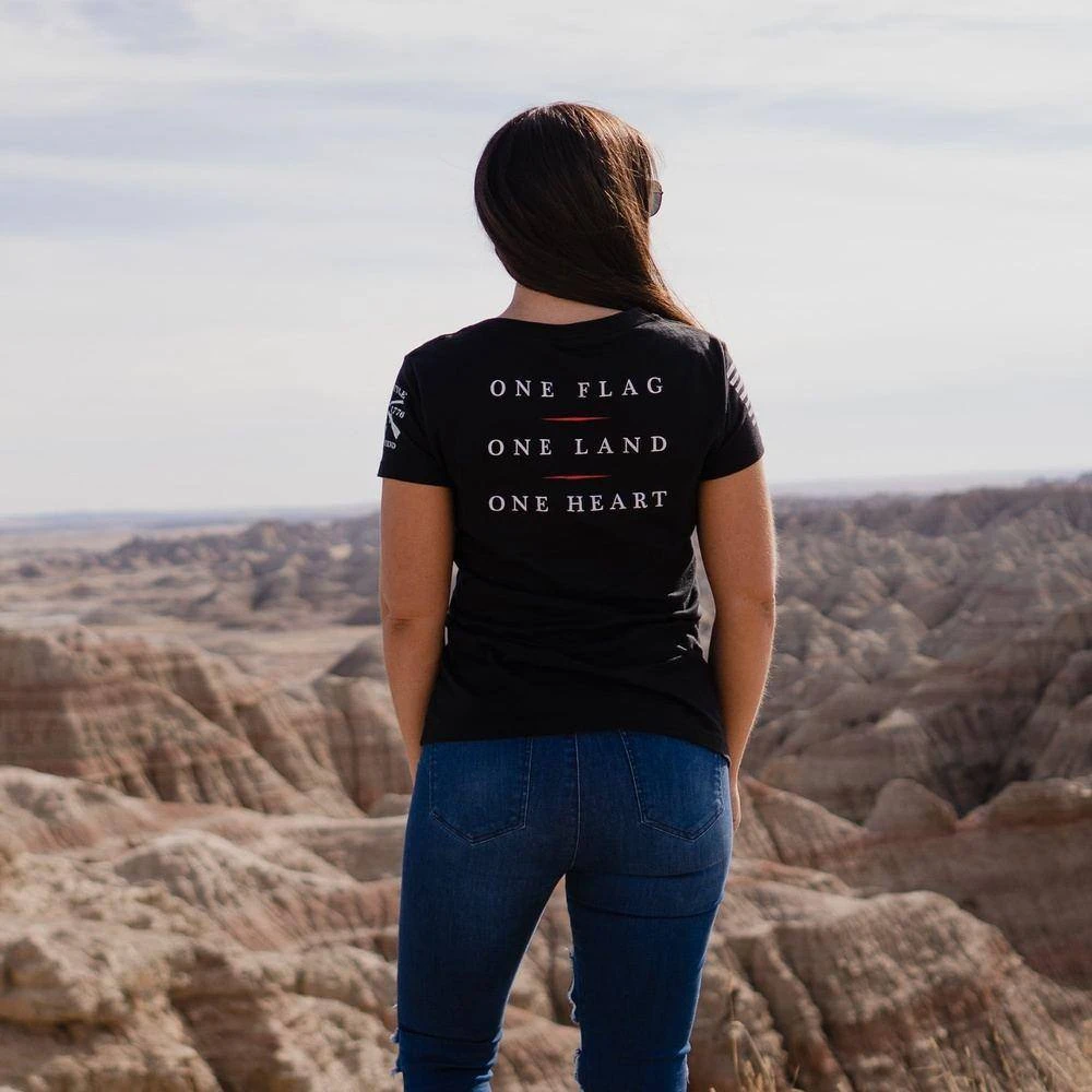 Women's Freedom Rose V-Neck - Black - Image 4