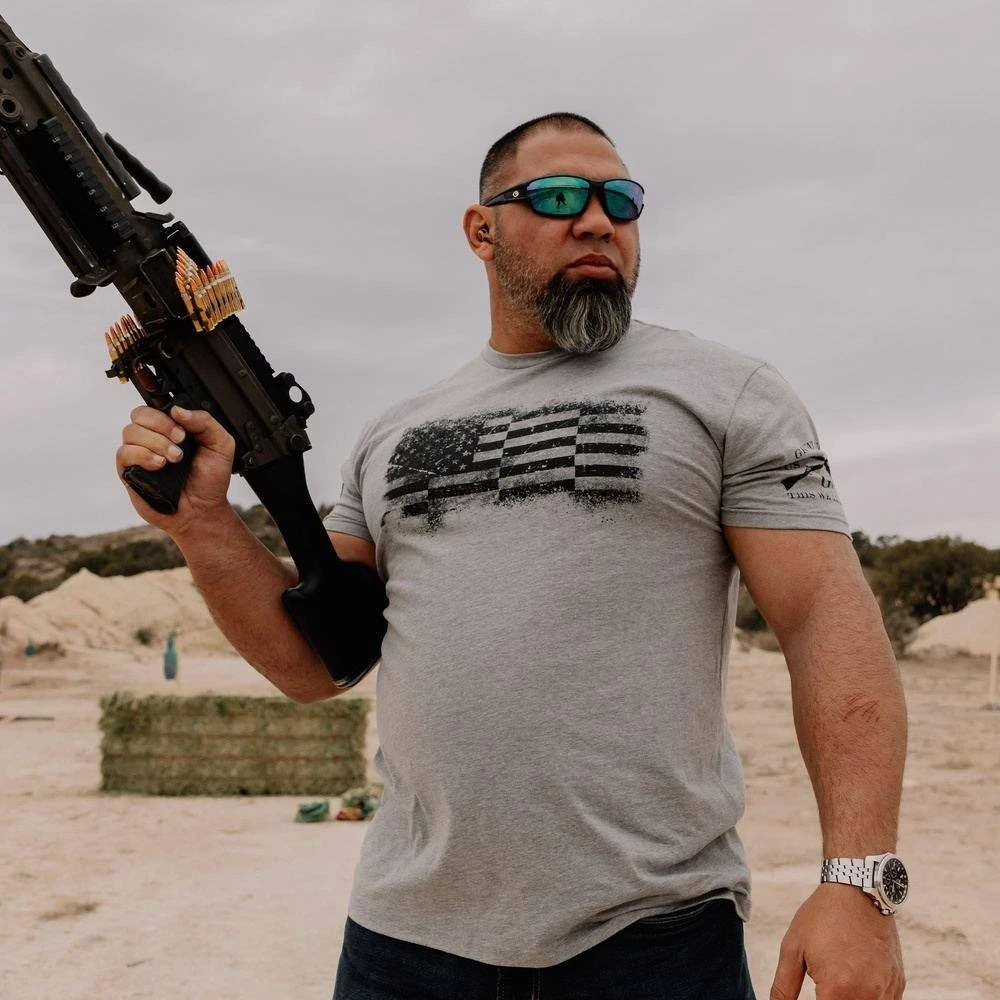 Bar Flag T-Shirt - Dark Heather Gray - Image 4