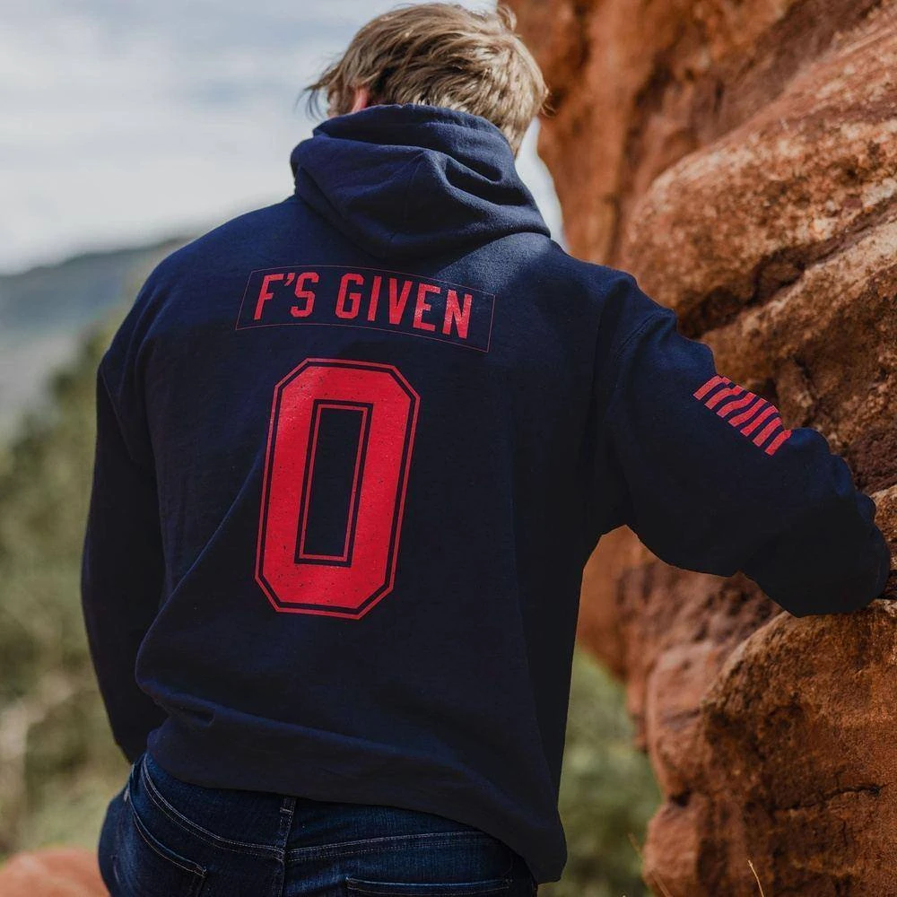 Zero F's Given Hoodie - Navy - Image 2