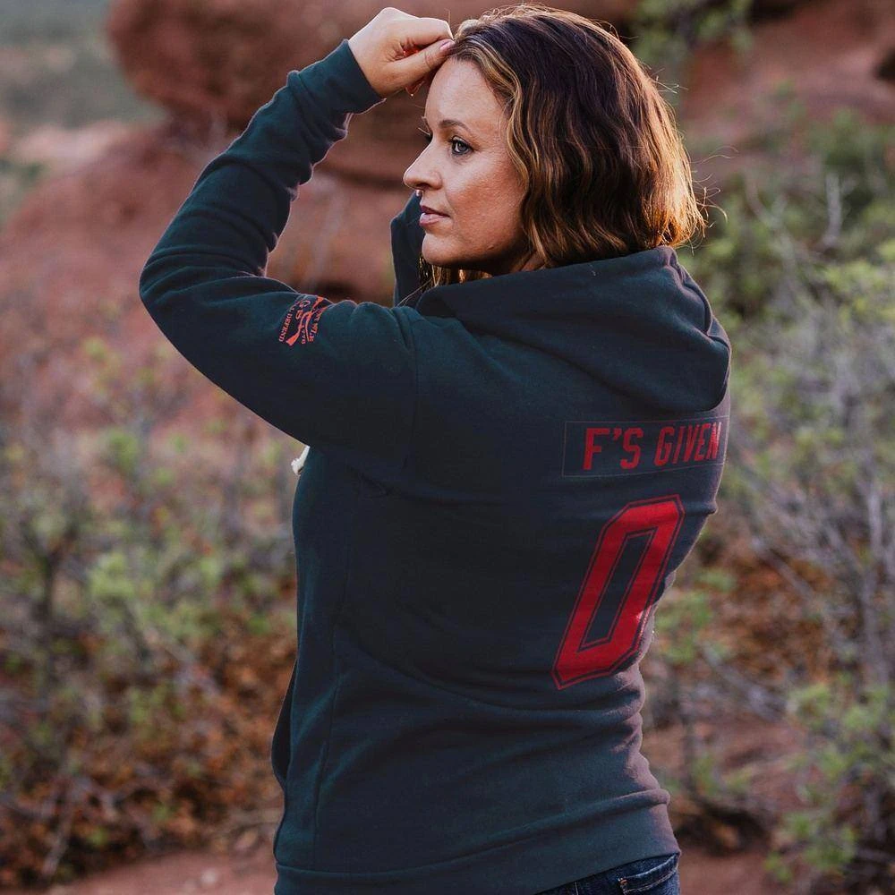 Women's Zero F's Given Hoodie - Navy