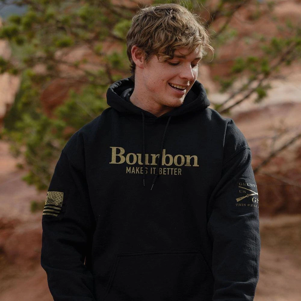 Bourbon Makes It Better Hoodie - Black - Image 2