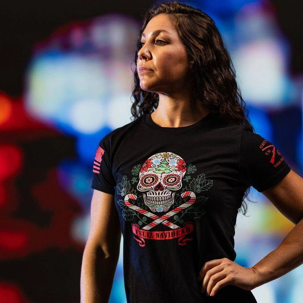 Women's Feliz Navidead Slim Fit T-Shirt - Black - Image 4